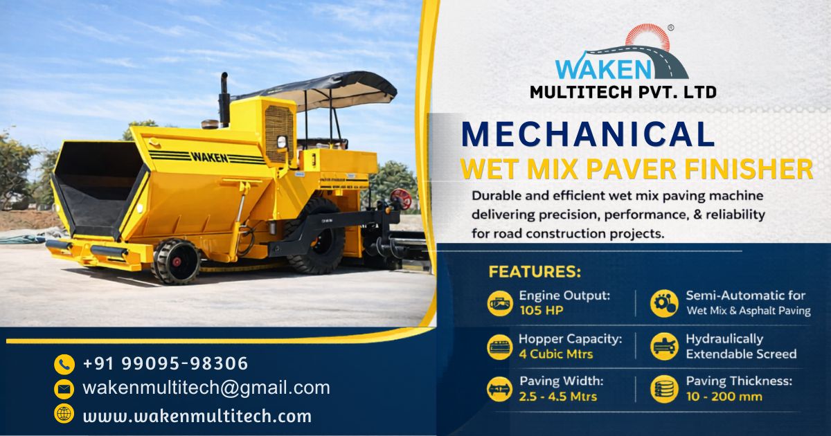Mechanical Wet Mix Paver Finisher