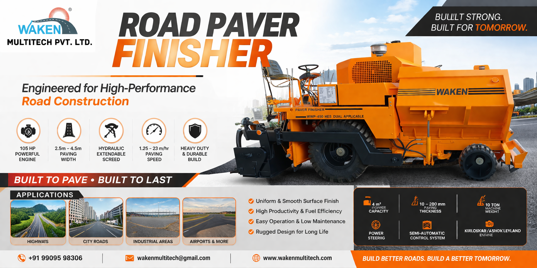 Road Paving Finisher Machine Manufacturer